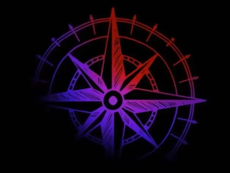 An illuminated compass representing strategic direction